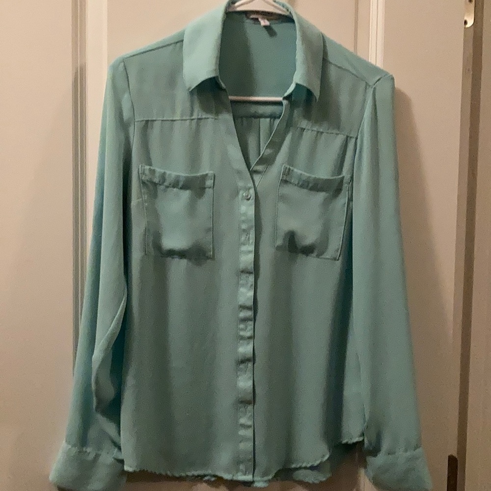 Turquoise/aqua button down portofino